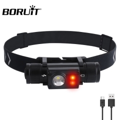 BORUiT HP500 High Power Type C LED Headlamp IPX6 Waterproof Rechargeable Headtorch for Camping Red Light For Hunting Headtorch
